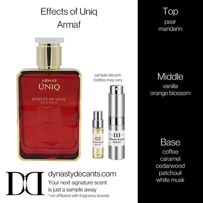 Fragrance sample bottle for Effects of Uniq by Armaf