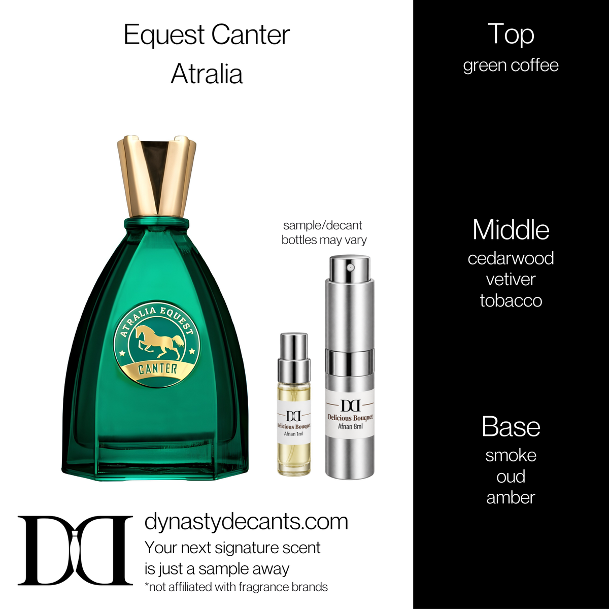 Fragrance sample bottle for Equest Canter by Atralia