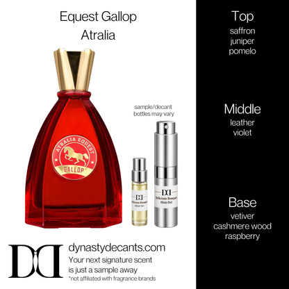 Fragrance sample bottle for Equest Gallop by Atralia