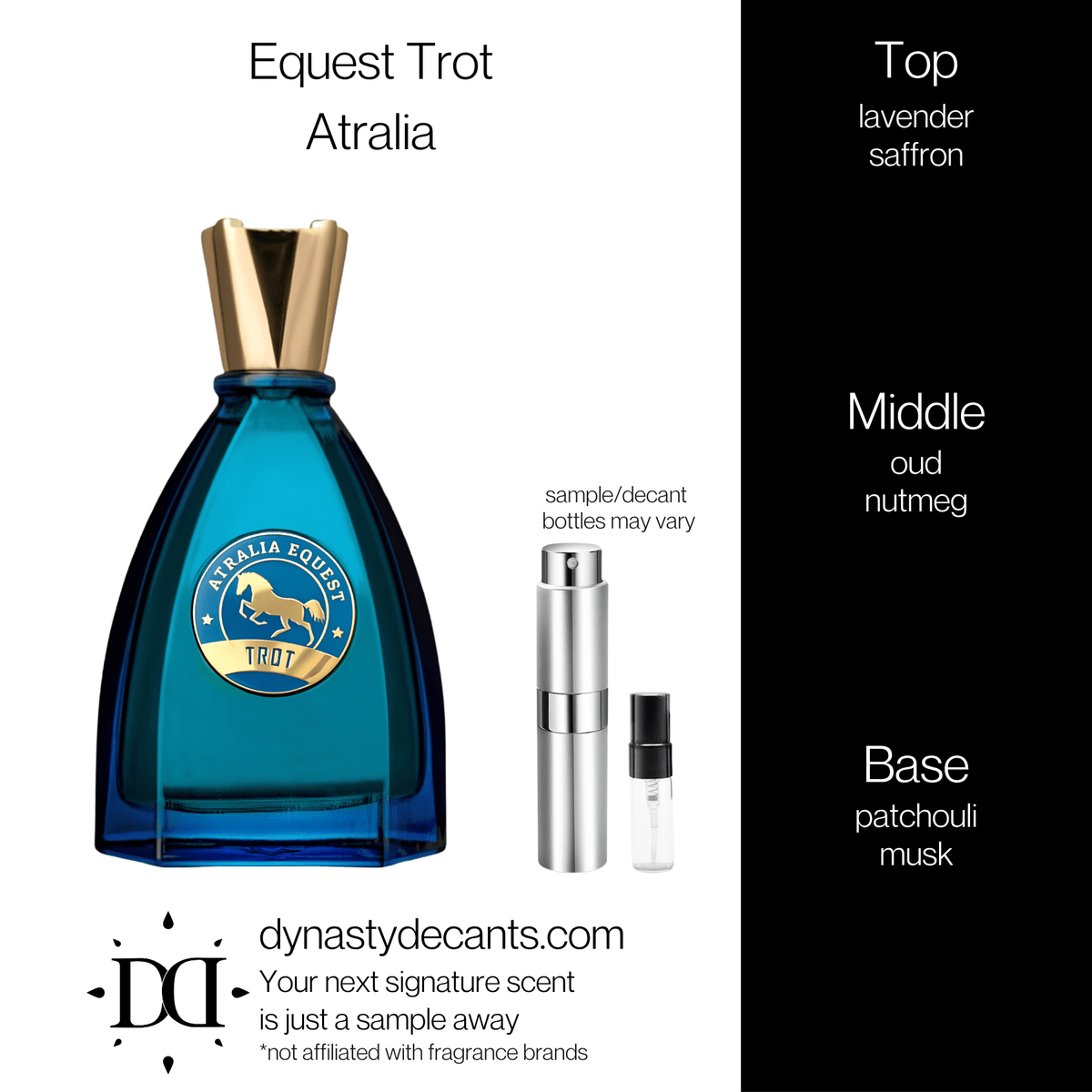 Fragrance sample bottle for Equest Trot by Atralia
