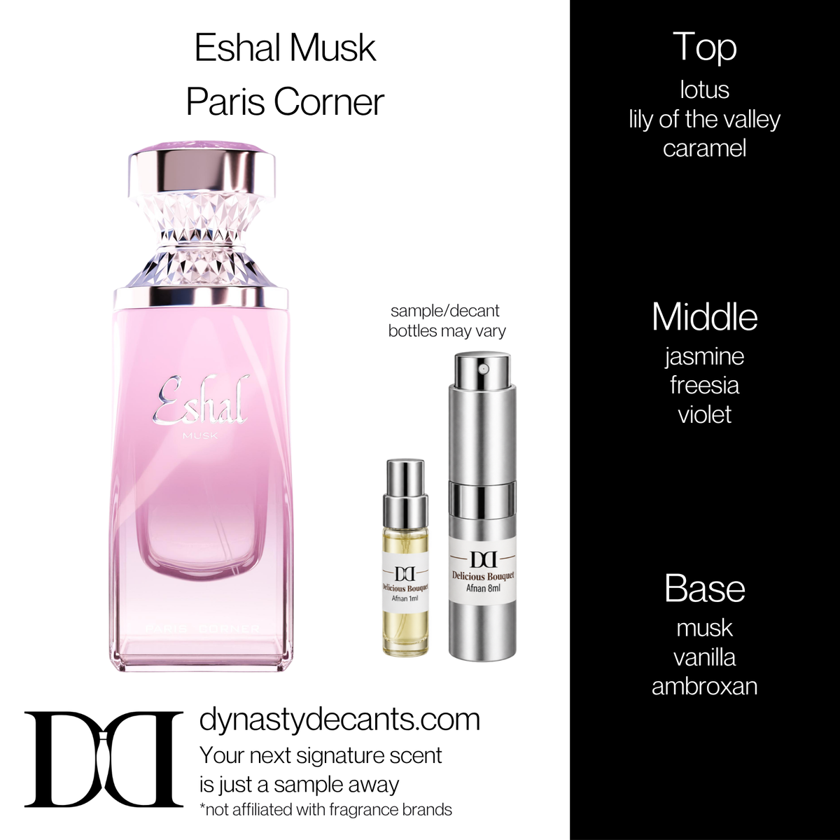 Fragrance sample bottle for Eshal Musk by Paris Corner