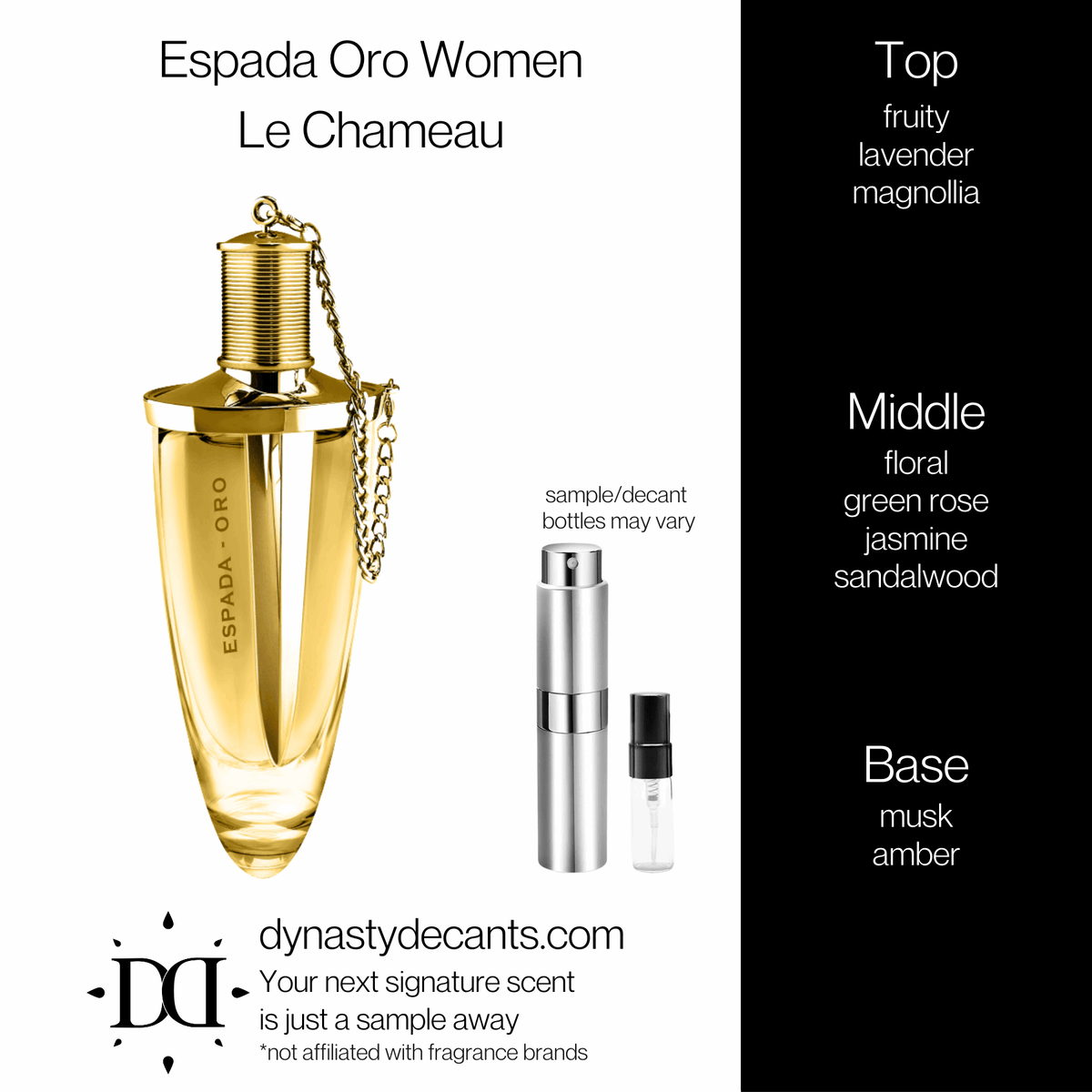 Fragrance sample bottle for Espada Oro by Le Chameau