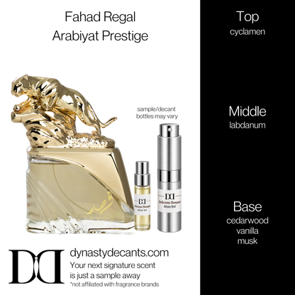 Fragrance sample bottle for Fahad Regal by Arabiyat Prestige