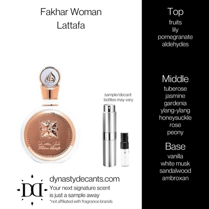Fakhar Woman by Lattafa | Fragrance Sample | Decant - Dynasty Decants