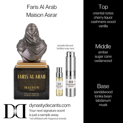 Fragrance sample bottle for Faris Al Arab by Maison Asrar