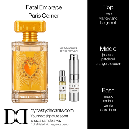 Fragrance sample bottle for Fatal Embrace by Paris Corner
