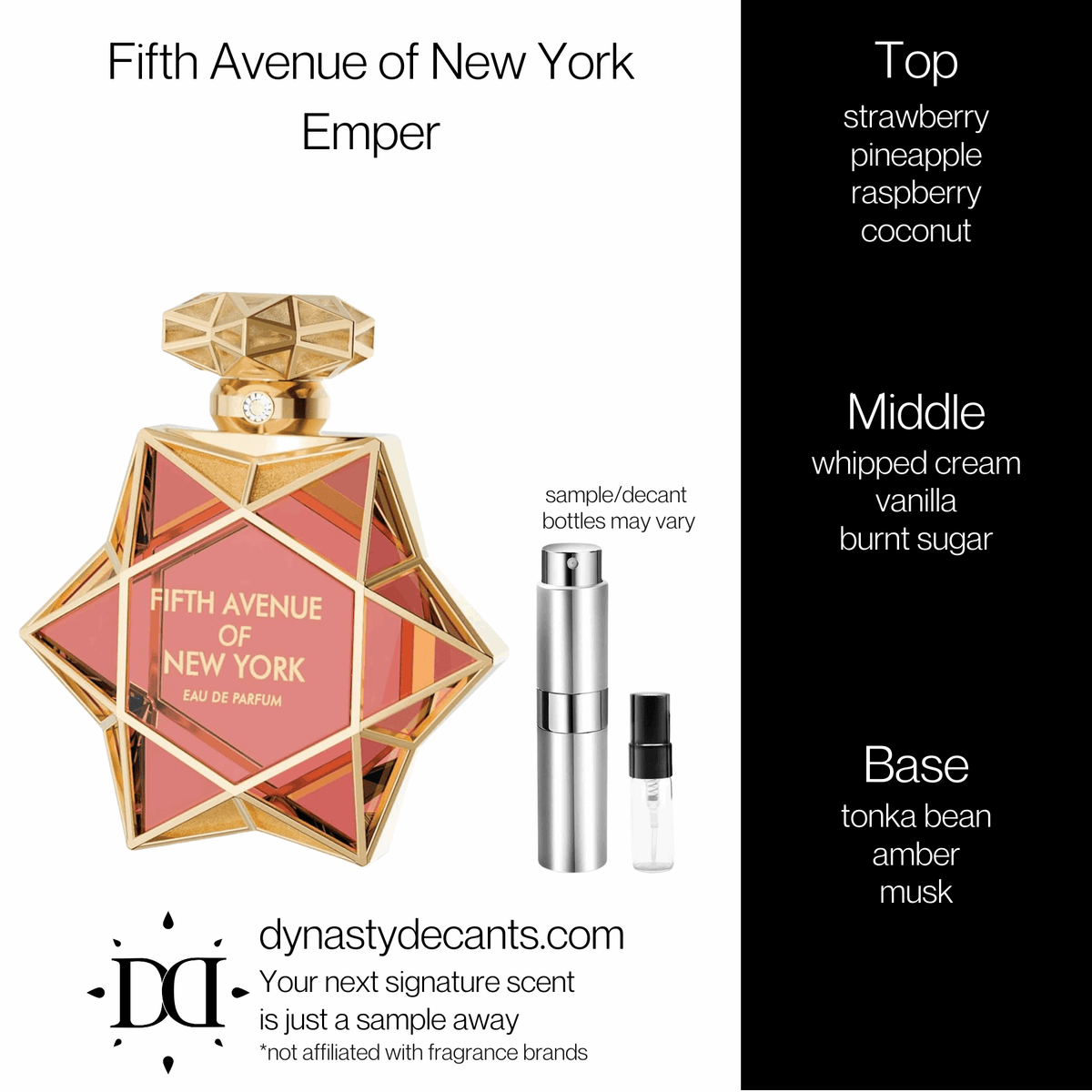 Fragrance sample bottle for Fifth Avenue of New York by Emper