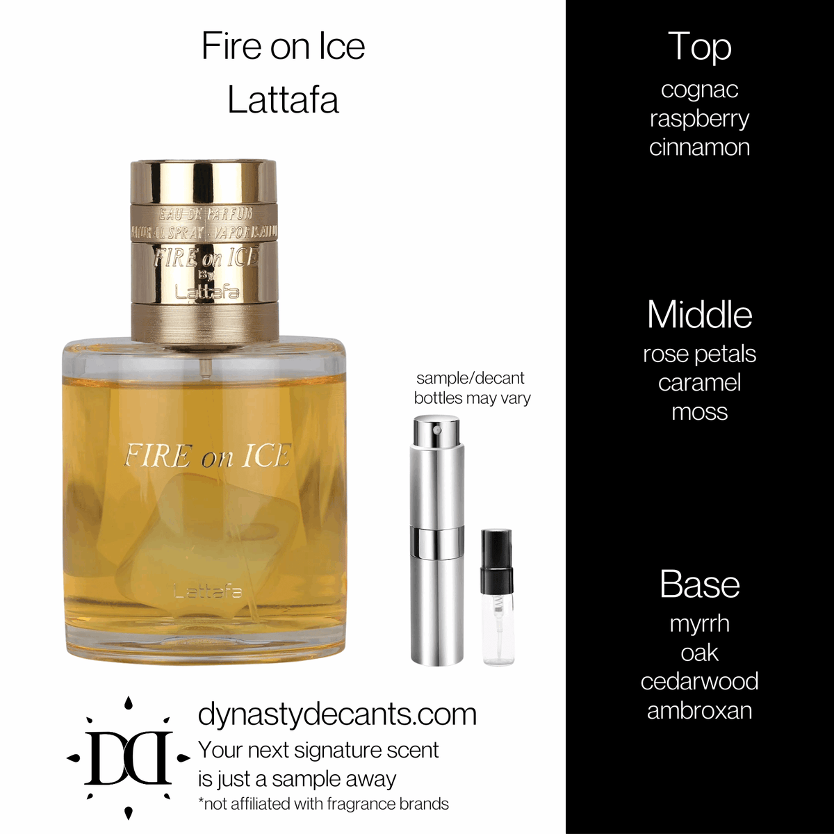 Fragrance sample bottle for Fire on Ice by Lattafa