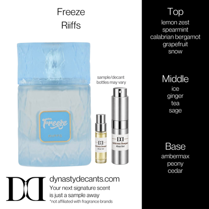 Fragrance sample bottle for Freeze by Riiffs