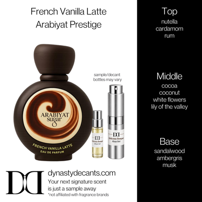 Fragrance sample bottle for French Vanilla Latte by Arabiyat Prestige