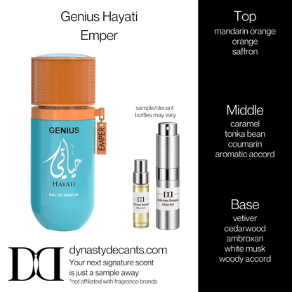 Fragrance sample bottle for Genius Hayati by Emper