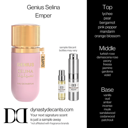 Fragrance sample bottle for Genius Selina by Emper