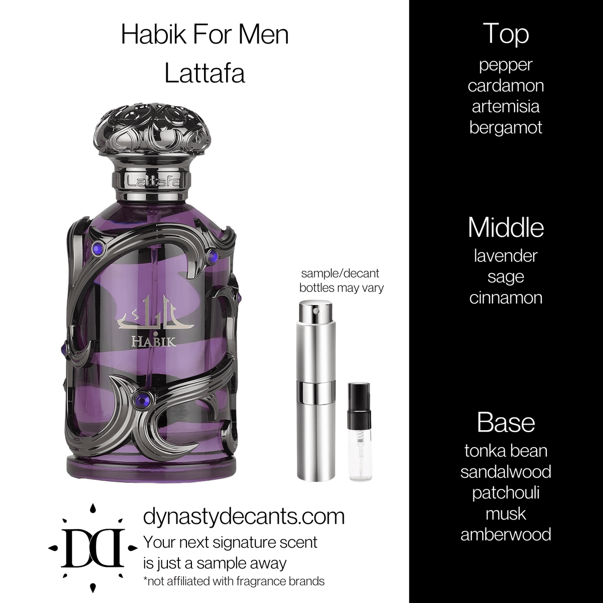 Fragrance sample bottle for Habik For Men by Lattafa