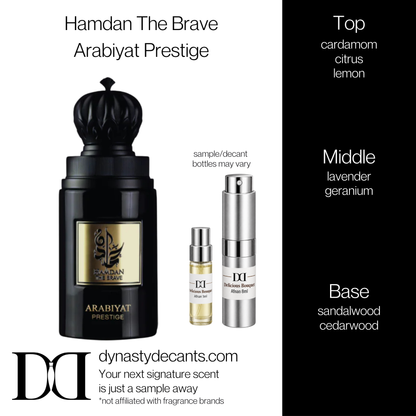 Fragrance sample bottle for Hamdan The Brave by Arabiyat Prestige