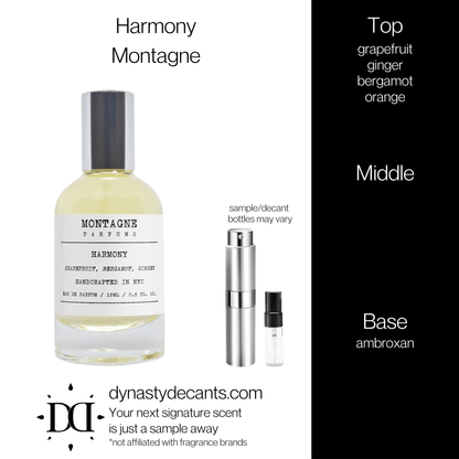 Harmony by Montagne | Fragrance Sample | Decant - Dynasty Decants