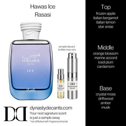 Fragrance sample bottle for Hawas Ice by Rasasi