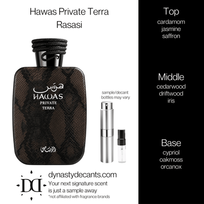 Hawas Private Terra by Rasasi | Fragrance Sample | Decant - Dynasty Decants