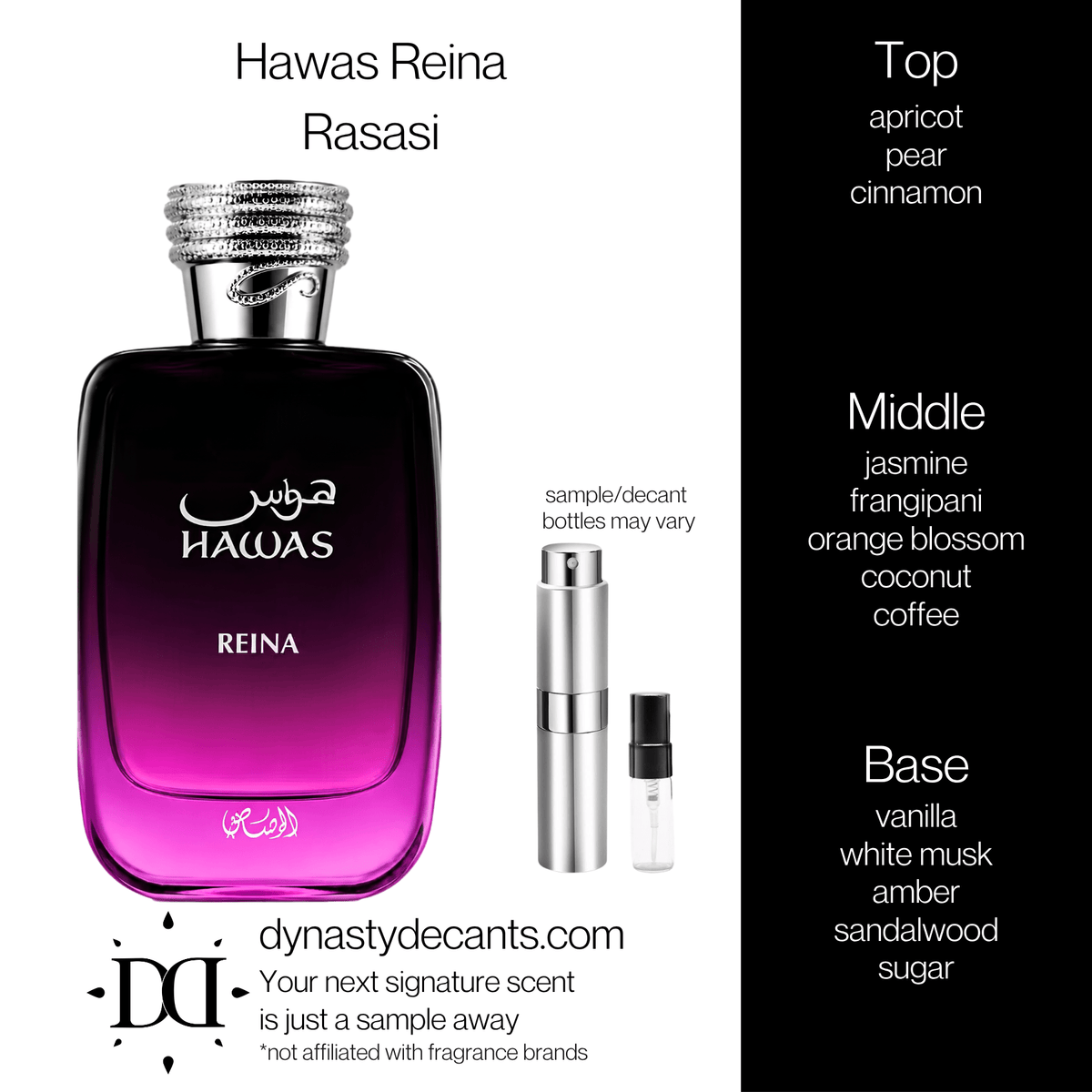 Hawas Reina by Rasasi | Fragrance Sample | Decant - Dynasty Decants