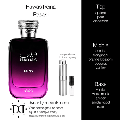 Hawas Reina by Rasasi | Fragrance Sample | Decant - Dynasty Decants