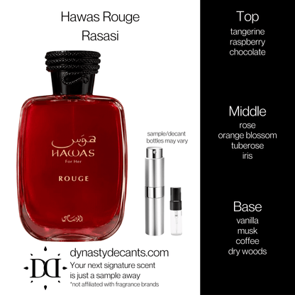 Hawas Rouge by Rasasi | Fragrance Sample | Decant - Dynasty Decants