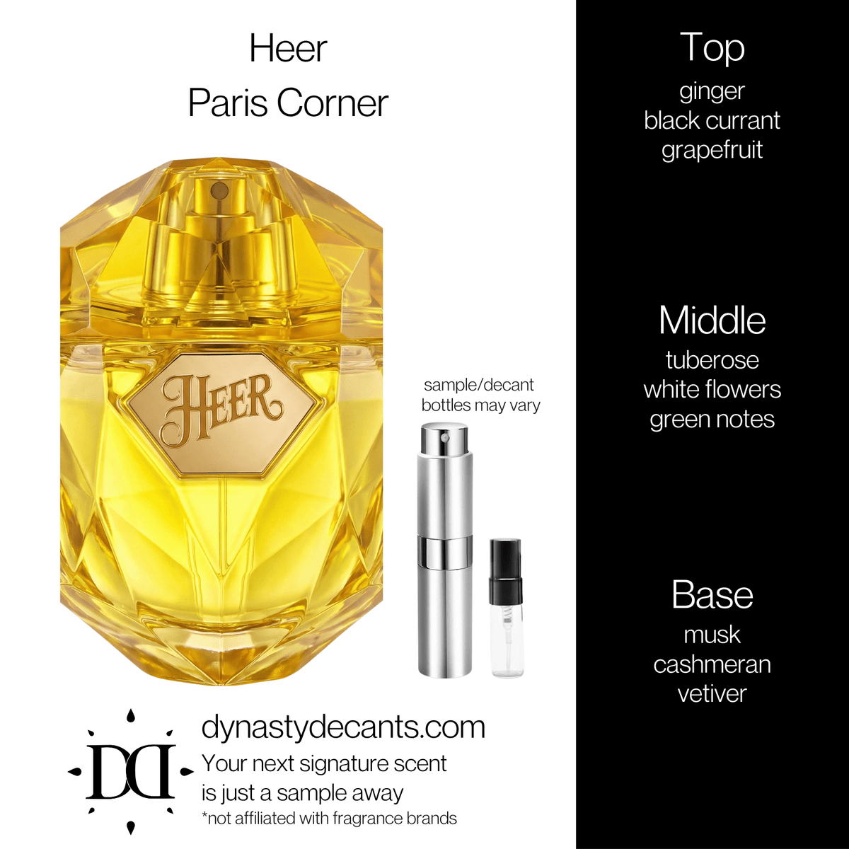 Fragrance sample bottle for Heer by Paris Corner