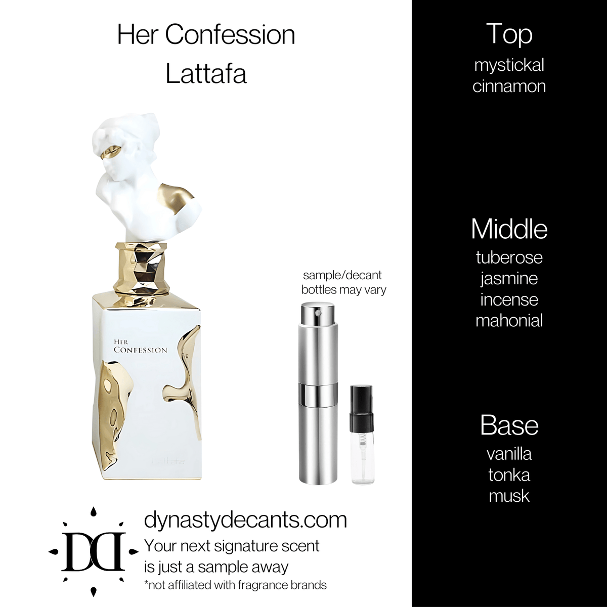 Fragrance sample bottle for Her Confession by Lattafa