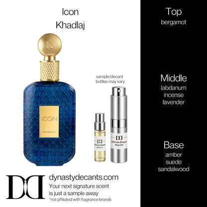 Fragrance sample bottle for Icon by Khadlaj
