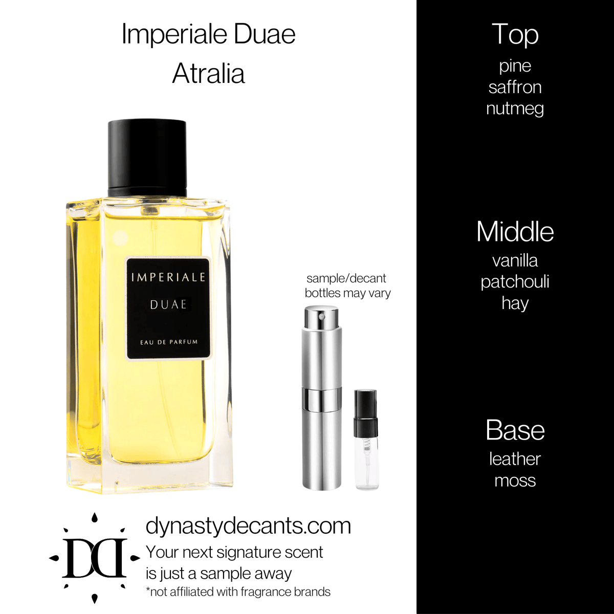 Fragrance sample bottle for Imperiale Duae by Atralia