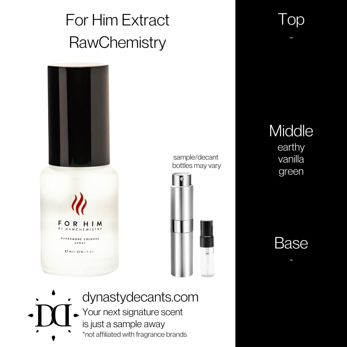 Fragrance sample bottle for Intense by RawChemistry