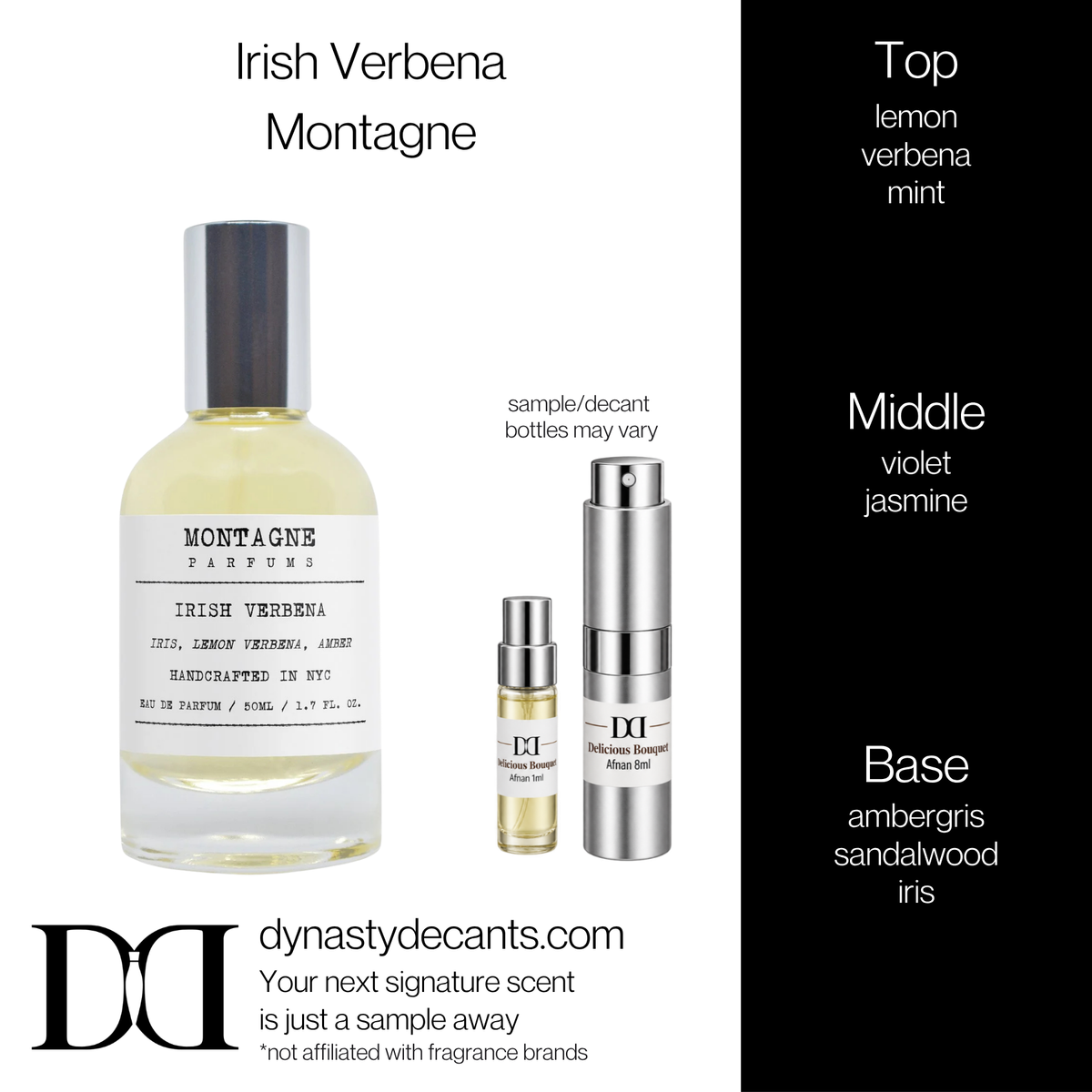 Fragrance sample bottle for Irish Verbena by Montagne