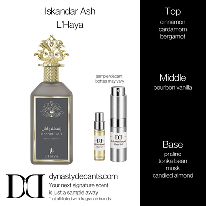Fragrance sample bottle for Iskandar Ash by L'Haya