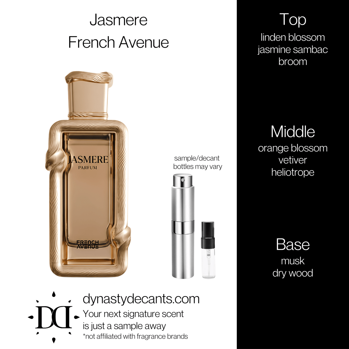 Fragrance sample bottle for Jasmere by French Avenue