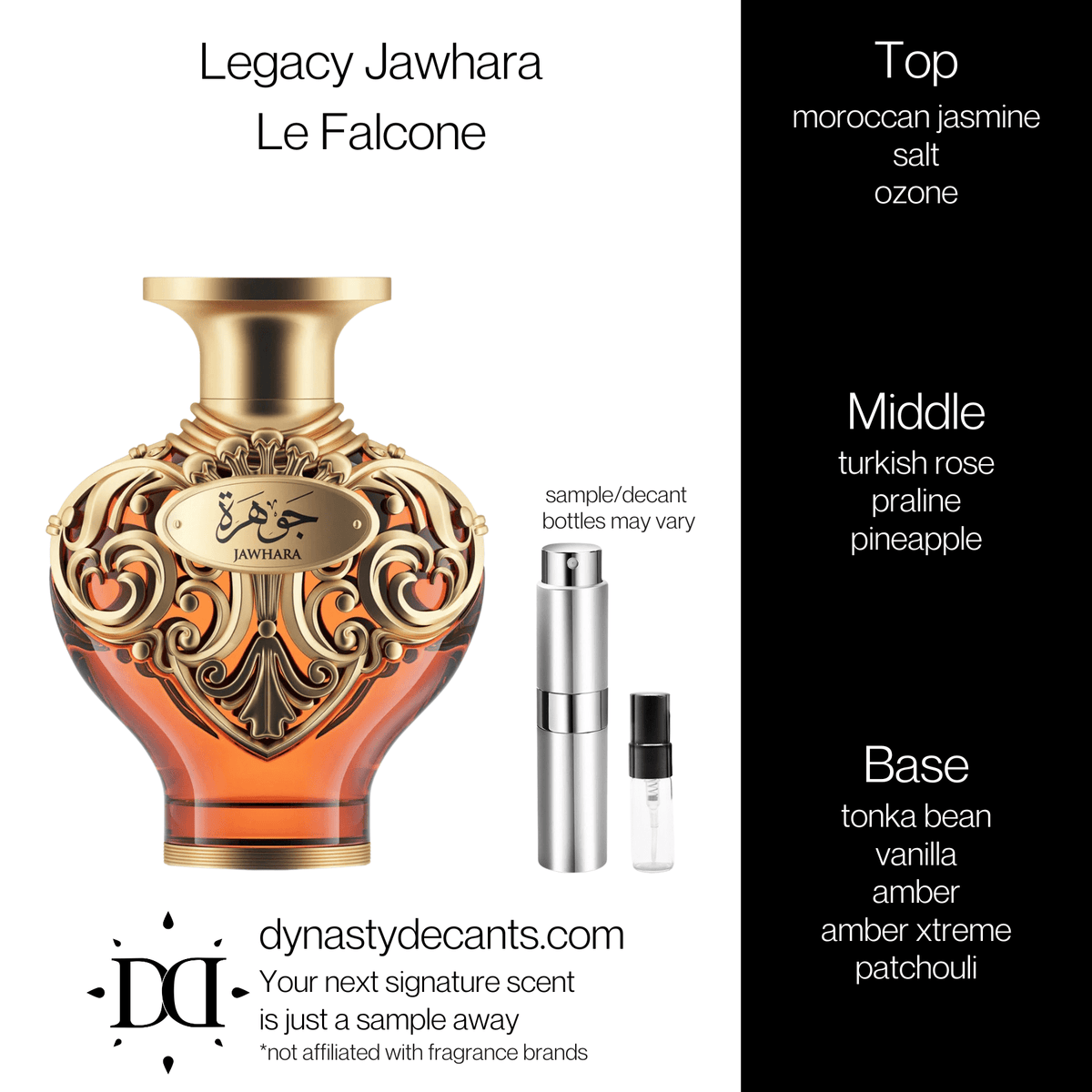 Fragrance sample bottle for Jawhara by Le Falcone
