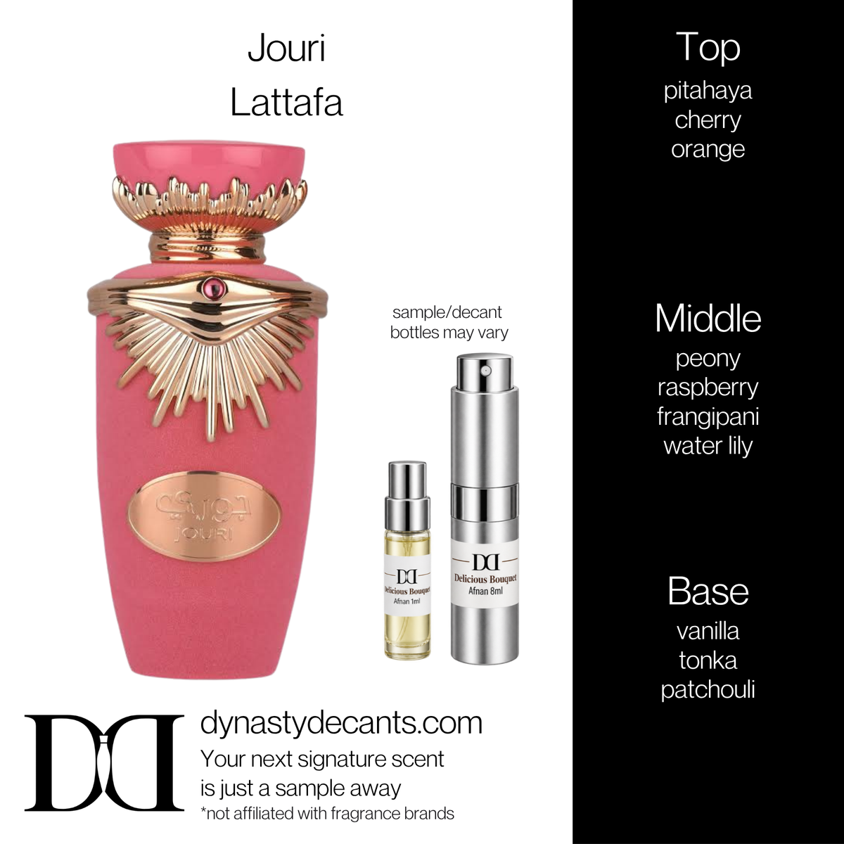 Fragrance sample bottle for Jouri by Lattafa