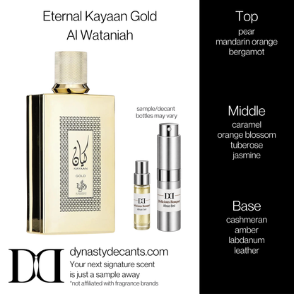 Fragrance sample bottle for Kayaan Gold by Al Wataniah