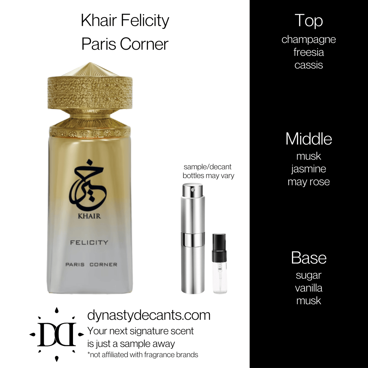 Fragrance sample bottle for Khair Felicity by Paris Corner