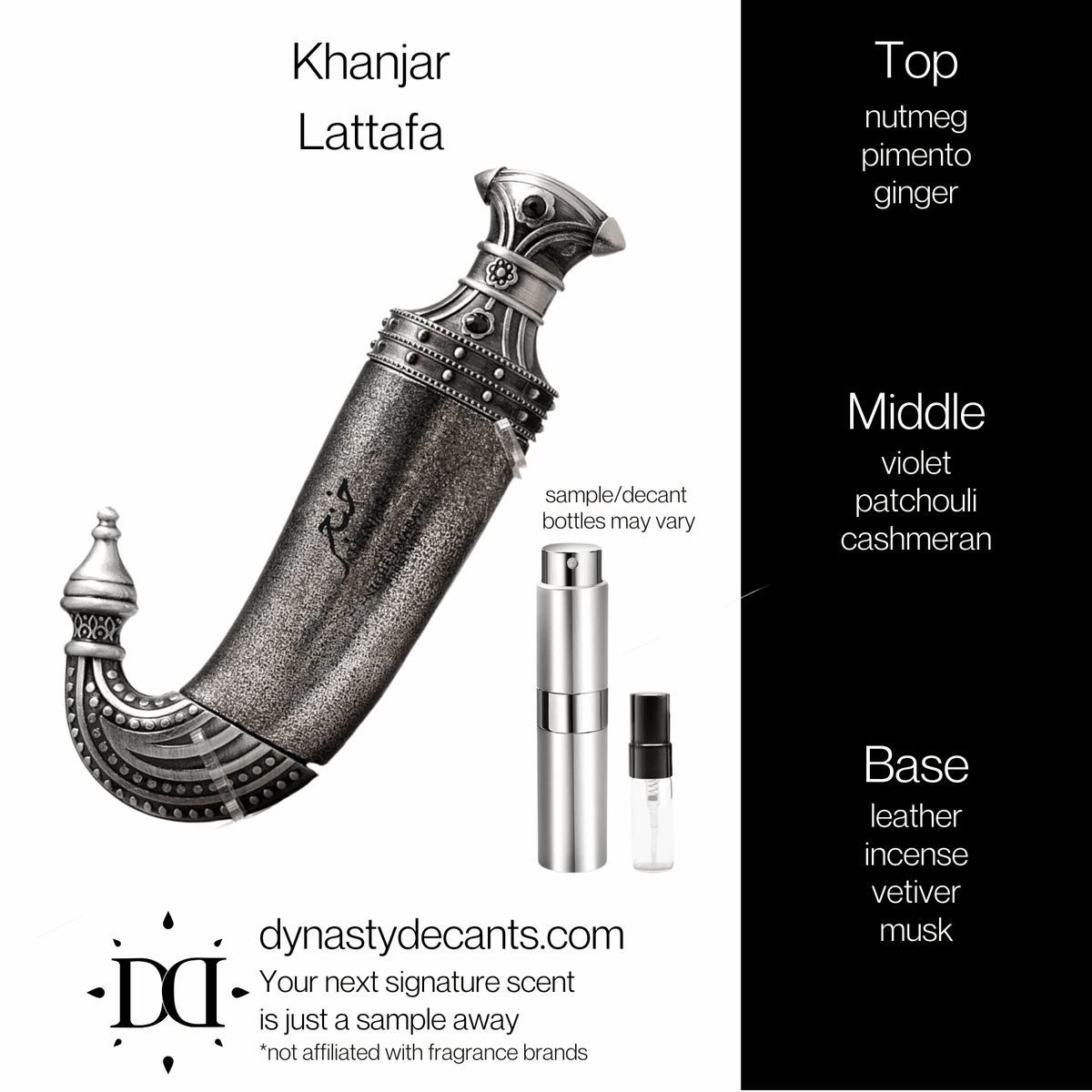 Fragrance sample bottle for Khanjar by Lattafa