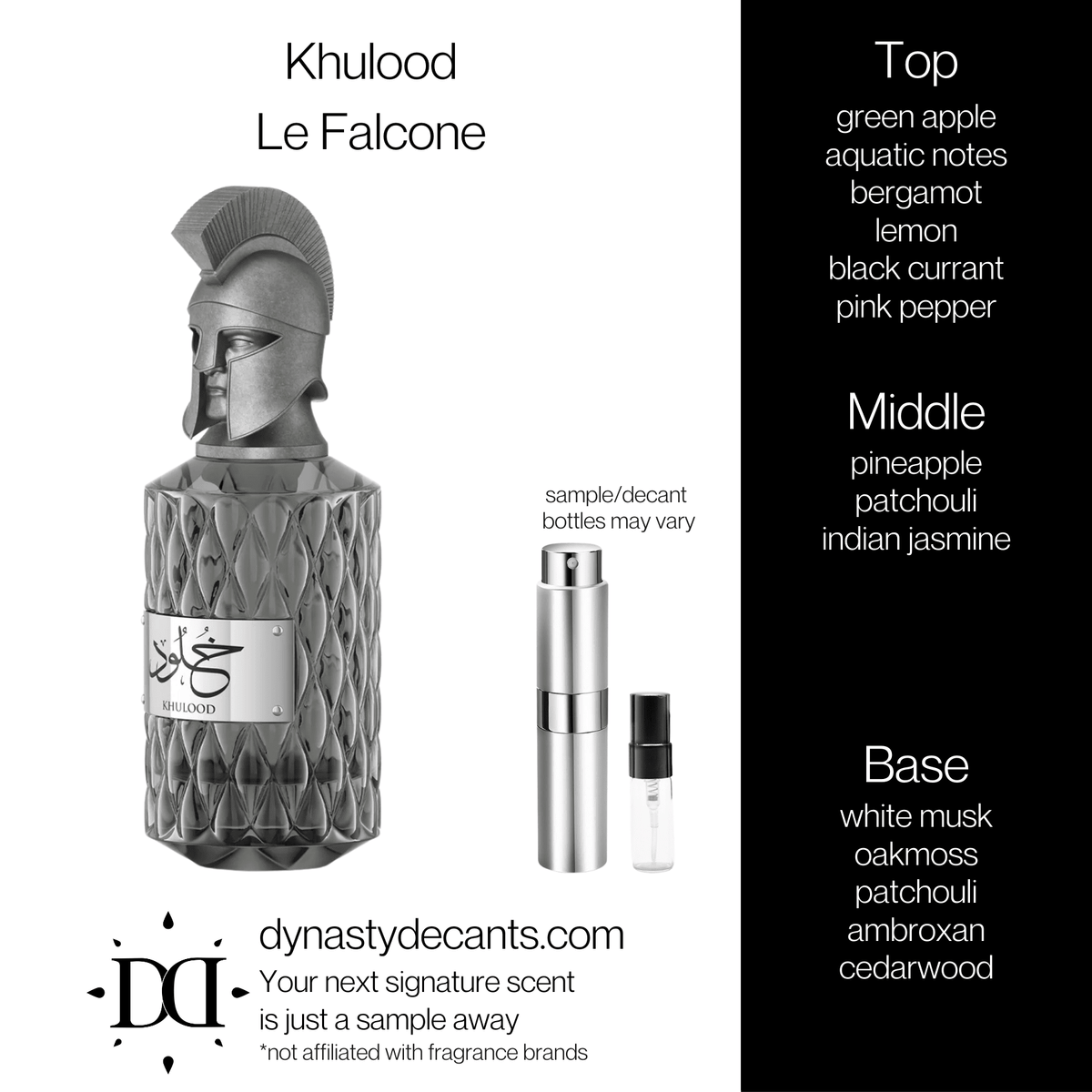 Fragrance sample bottle for Khulood by Le Falcone