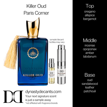 Fragrance sample bottle for Killer Oud by Paris Corner