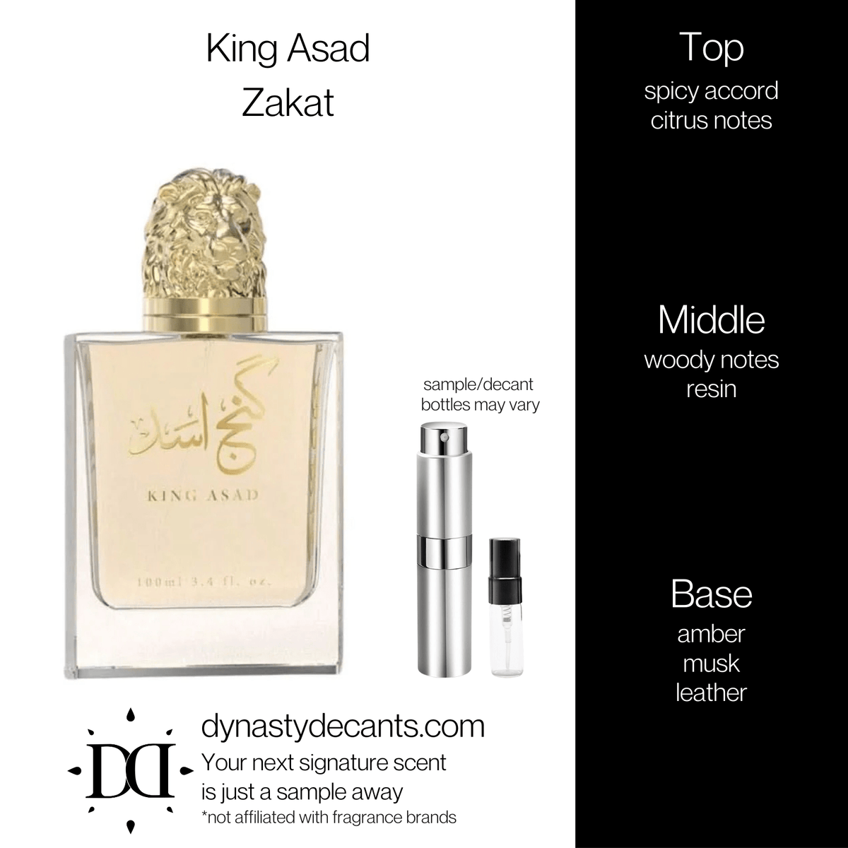 Fragrance sample bottle for King Asad by Zakat
