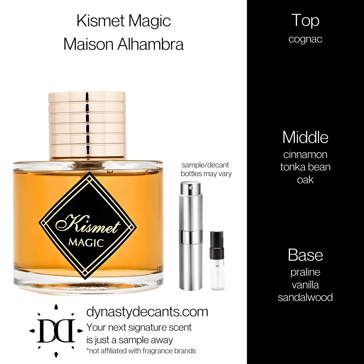 Fragrance sample bottle for Kismet Magic by Maison Alhambra