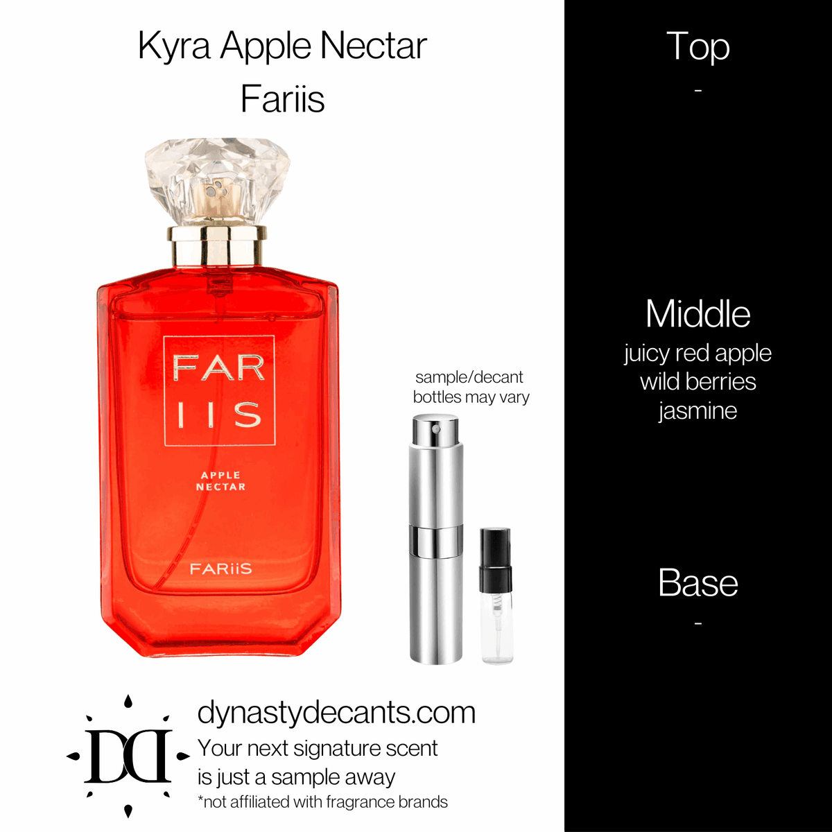 Fragrance sample bottle for Kyra Apple Nectar by Fariis
