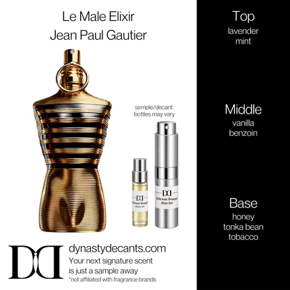 Fragrance sample bottle for Le Male Elixir by Jean Paul Gaultier