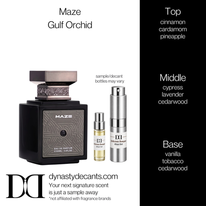 Fragrance sample bottle for Maze by Gulf Orchid