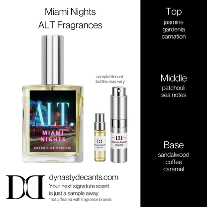 Fragrance sample bottle for Miami Nights by ALT Fragrances