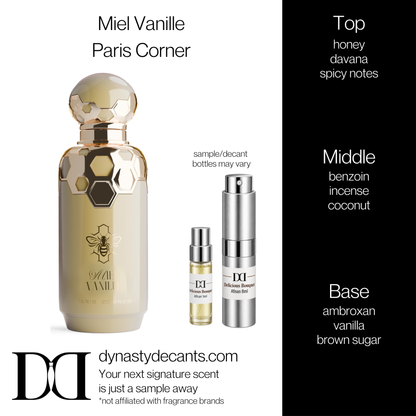 Fragrance sample bottle for Miel Vanille by Paris Corner