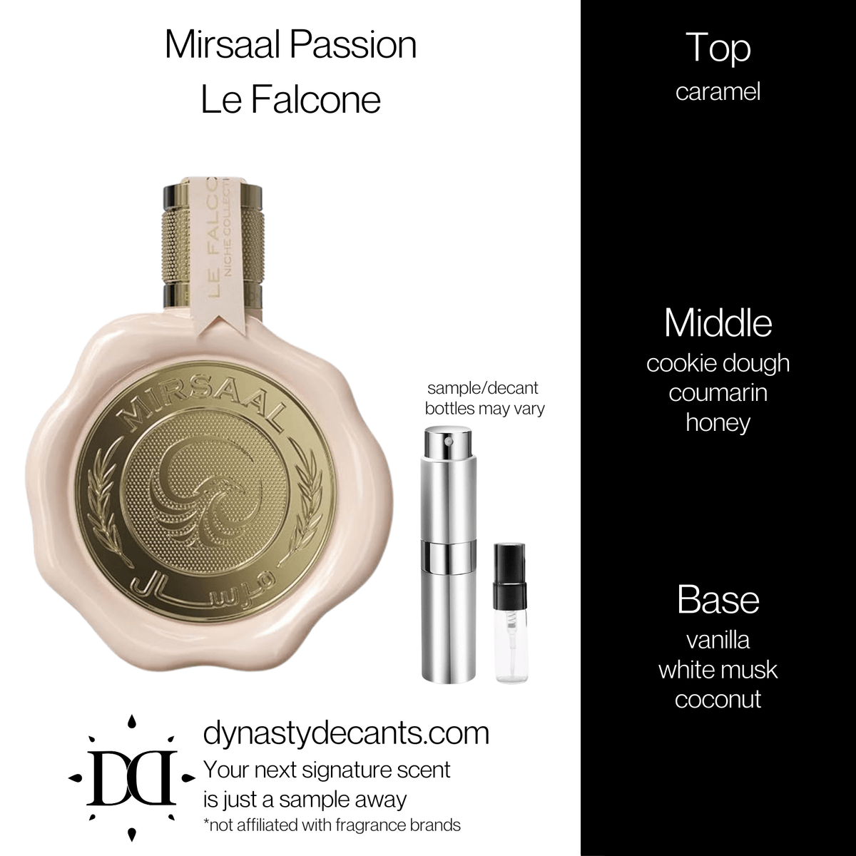 Fragrance sample bottle for Mirsaal Passion by Le Falcone