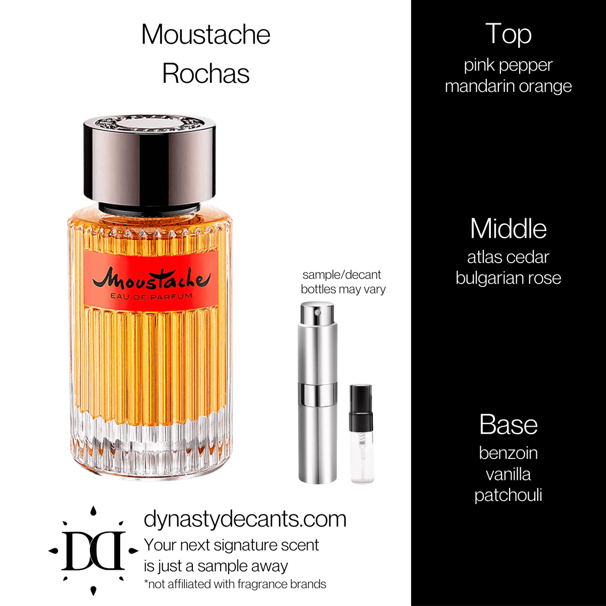 Fragrance sample bottle for Moustache by Rochas
