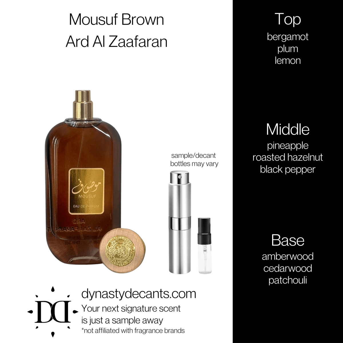 Mousuf Brown by Ard Al Zaafaran | Fragrance Sample | Decant - Dynasty Decants