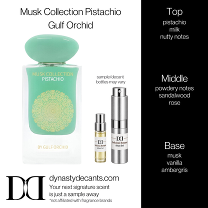 Fragrance sample bottle for Musk Collection Pistachio by Gulf Orchid